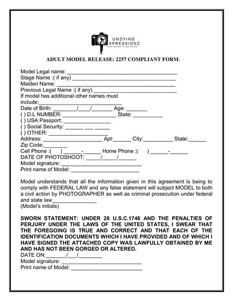 2257 model release form pdf|2257 Model Release Form: Complete with ease